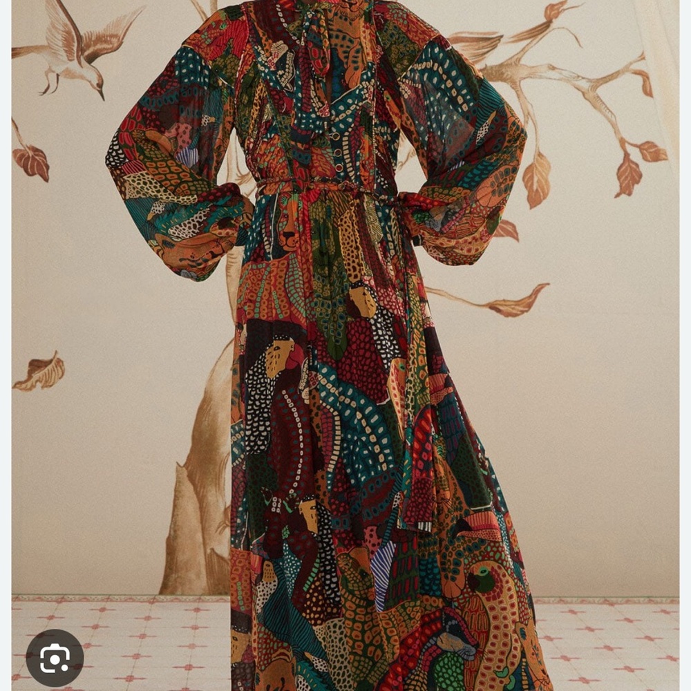 Multicolor Patterned Women's Dress